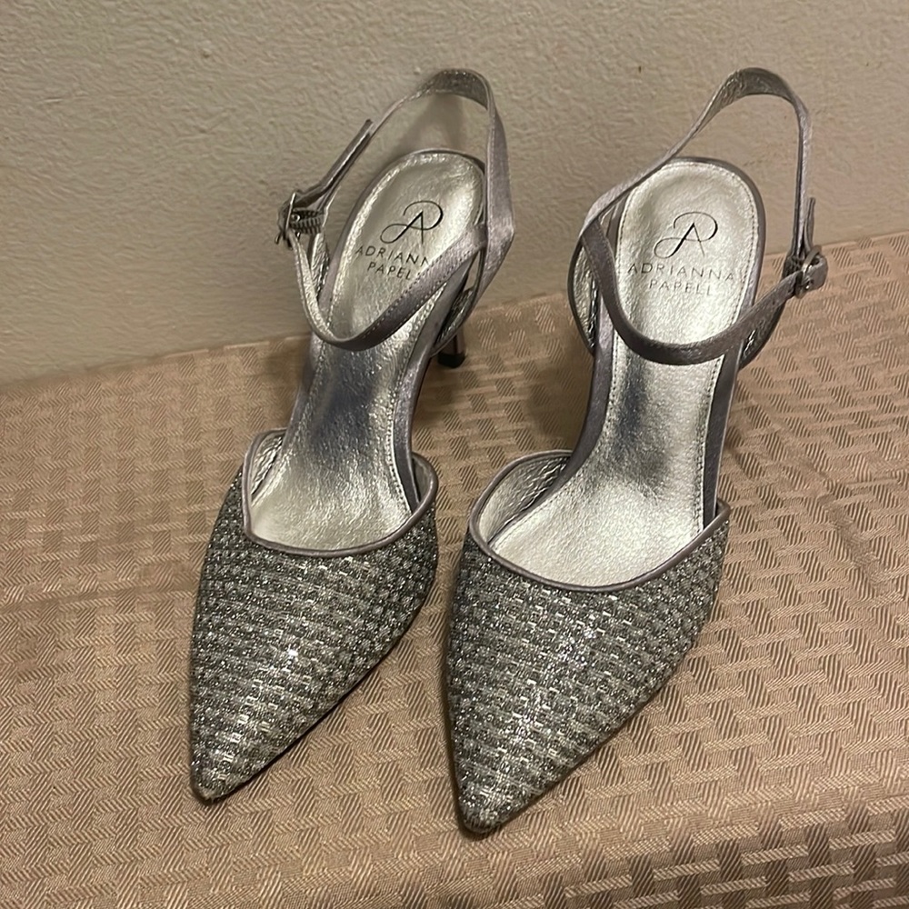 Silver Sparkling Adrianna Papell Heels size 6